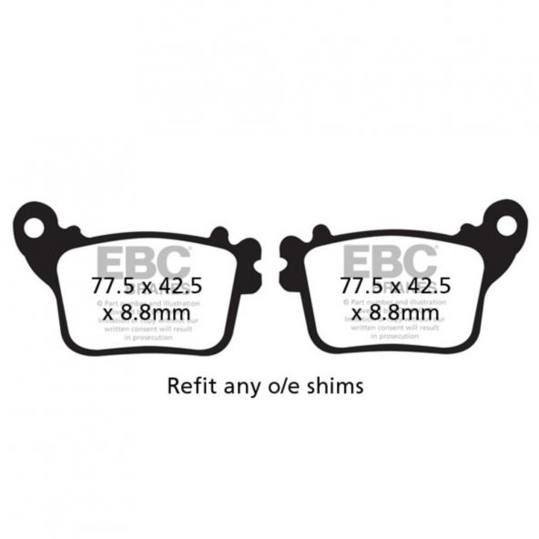 EBC FA436 HONDA CB/CBR600, CBR1000 , KAWASAKI ZX6,10R, YAMAHA R6,R1 ARKA FREN BAL