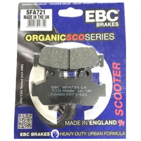EBC SFA721 HONDA ACTIVA S 18-20 SCOOTER ORGANİK FREN BALATASI - Resim 2