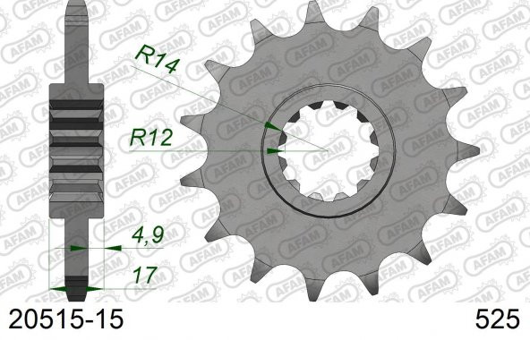 AFAM HONDA CBF 600 / CBF 600S  ÇELİK ÖN DİŞLİ #525 20515-15 ürün görseli