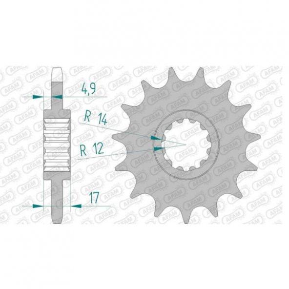 AFAM HONDA CBF 600 04-07 KAUÇUK ÖN DİŞLİ #525 20515NR-15 ürün görseli