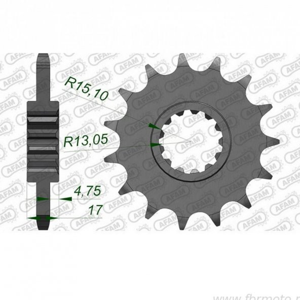 AFAM HONDA CBR 650R/CBR 650F/ CB 650R KAUÇUK ÖN DİŞLİ #525 20612NR-15 - 1