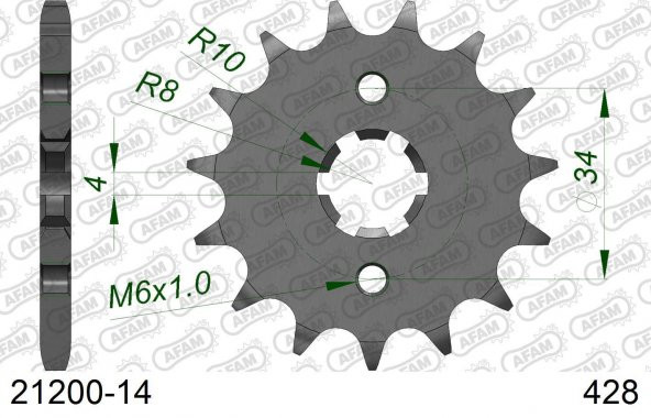 AFAM YAMAHA R125 2019 ÇELİK ÖN DİŞLİ #428 21200-14 ürün görseli