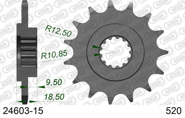 AFAM KAWASAKI Z750 / Z800 ÇELİK ÖN DİŞLİ #520 24603-15 ürün görseli 1