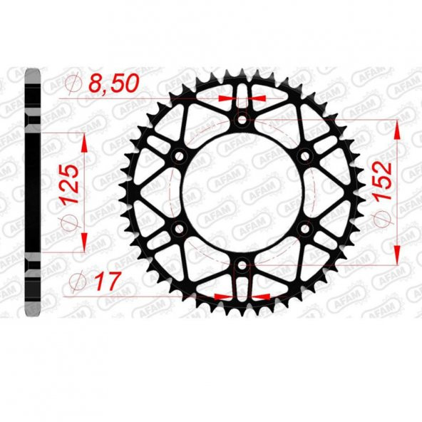 AFAM BETA ENDURO RR 350 2T ÇELİK ARKA DİŞLİ #520 S/C 38300SLK-50 ürün görseli 1