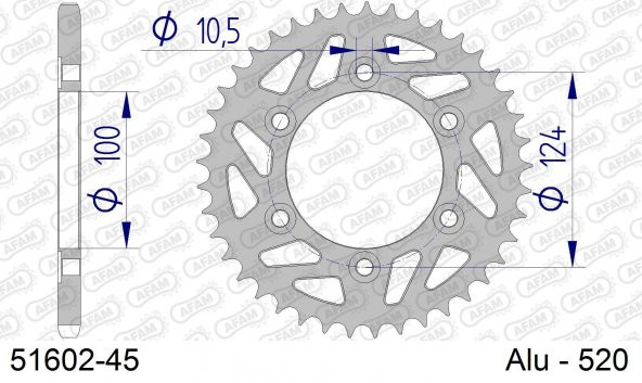 AFAM DUCATI 696 Monster Alüminyum Arka Dişli 51602-45