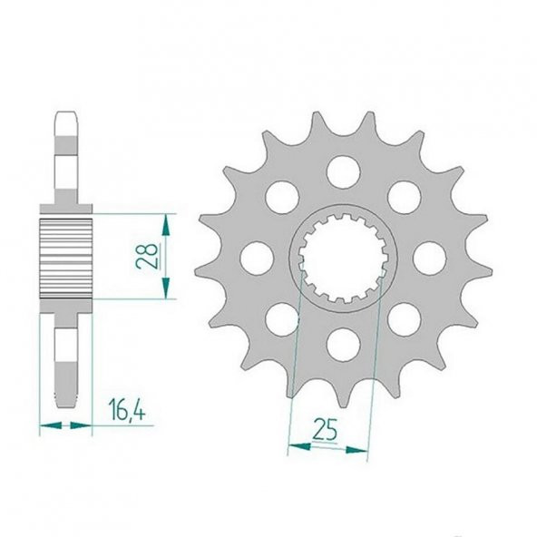 AFAM APRILIA CAPANORD 1000 / RSV/RST 1000 KAUÇUK ÖN DİŞLİ #525 61600NR-17 ürün görseli 1