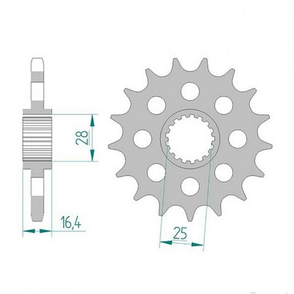 AFAM KTM 1290/1190/1090/1050 ADVENTURE KAUÇUK ÖN DİŞLİ #525 61800NR-17 ürün görseli 1