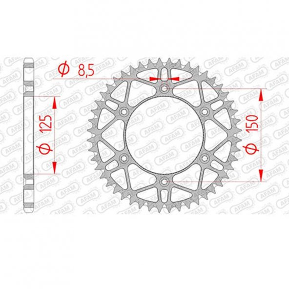 AFAM KTM EXC/EXCF 125/250, HUSQVARNA TC250/TE300/FE501  ÇELİK ARKA DİŞLİ #520 S/C