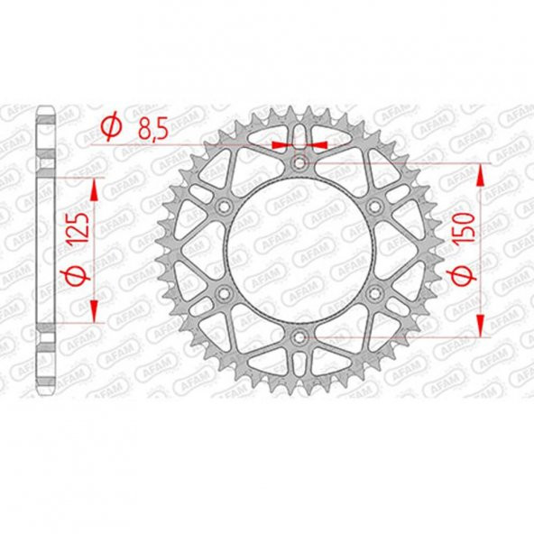 AFAM KTM SX/SX F/EXC/EXC F  SUPERLIGHT OFFROAD SLK ÇELİK DİŞLİ #520 71304SLK-51 ürün görseli 1