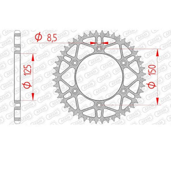 AFAM KTM SX/SX F/EXC/EXC F  SUPERLIGHT OFFROAD SLK ÇELİK DİŞLİ #520 71304SLK-52 ürün görseli 1