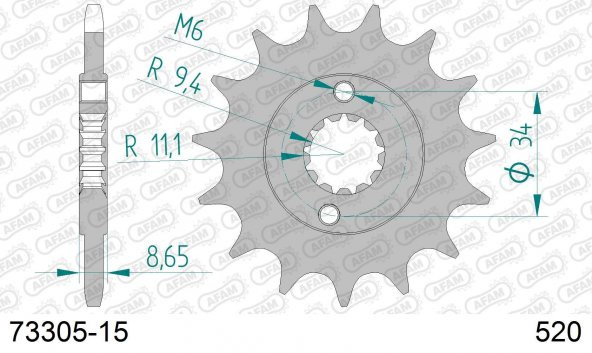 AFAM KTM DUKE 390 / RC390 ÇELİK ÖN DİŞLİ #520