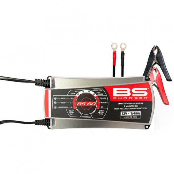 BS BATTERY BS60 - PROFESYONEL AKILLI AKÜ ŞARJ CİHAZI 12V 1A/4A/6A - 2
