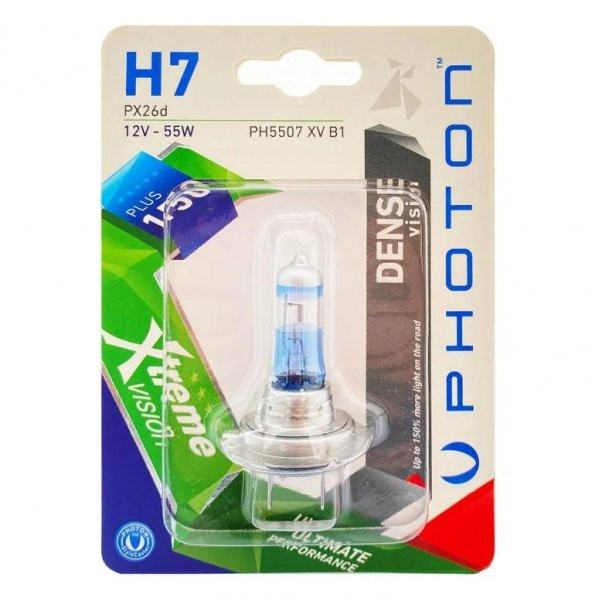 Photon H7 12W 55W XTREME VISION +%150 FAZLA IŞIK (TEKLİ BLİSTER) PH5507 XV B1 ürün görseli 1