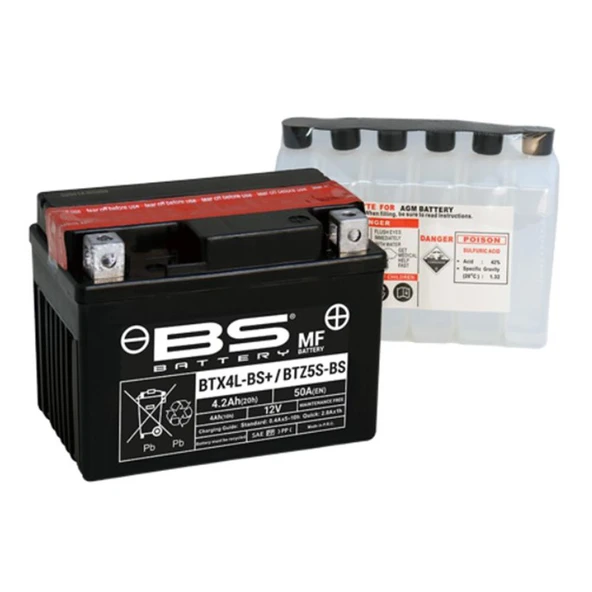 BS BATTERY BTX4L-BS+ / BTZ5S-BS Motosiklet Aküsü