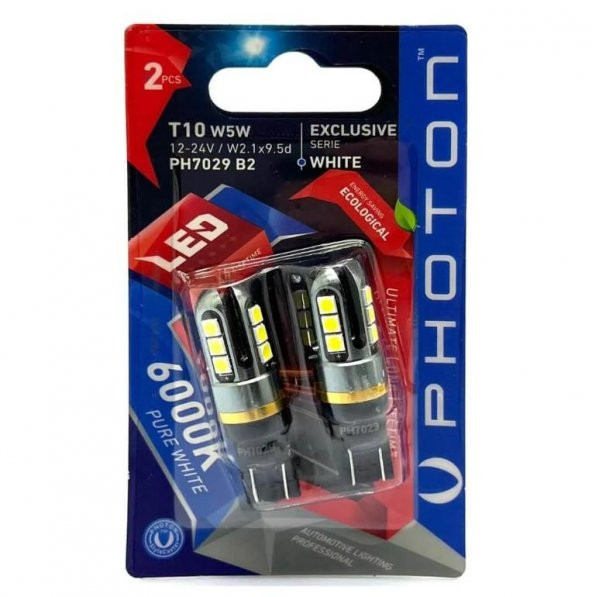 Photon T10 W5W 12-24V 12 LED EXCLUSIVE (2'Lİ BLİSTER) PH7029 B2 ürün görseli