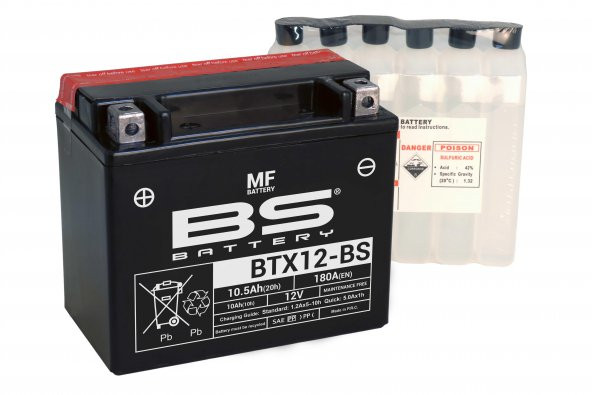 BS BATTERY BTX12-BS Motosiklet Aküsü - 1