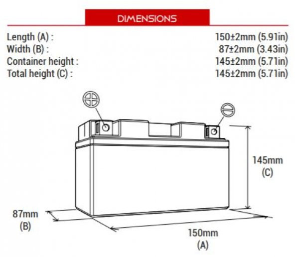 BS BATTERY BTX14-BS Motosiklet Aküsü - Resim 2