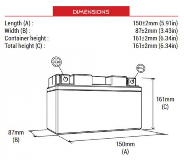 BS BATTERY BTX16-BS Motosiklet Aküsü - Resim 2
