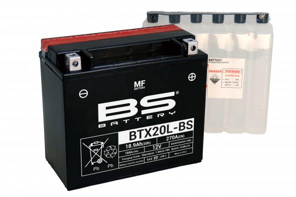 BS BATTERY BTX20L-BS Motosiklet Aküsü - Resim 2
