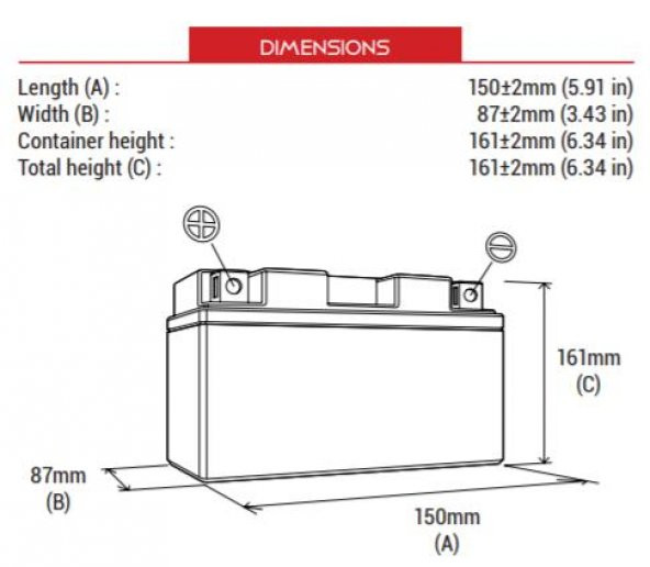 BS BATTERY BTX20CH (SLA) Motosiklet Aküsü SLA Tipi - Resim 2
