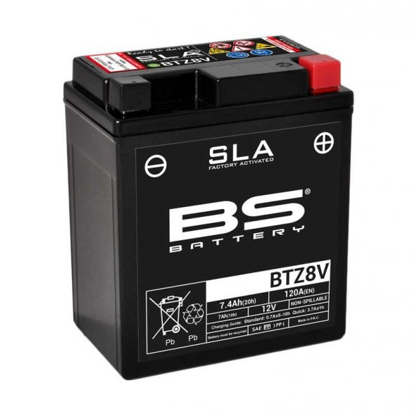 BS BATTERY BTZ8V (SLA) Motosiklet Aküsü SLA Tipi
