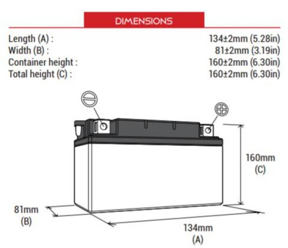 BS BATTERY BB12AL-A2 (DRY) Motosiklet Aküsü - 2
