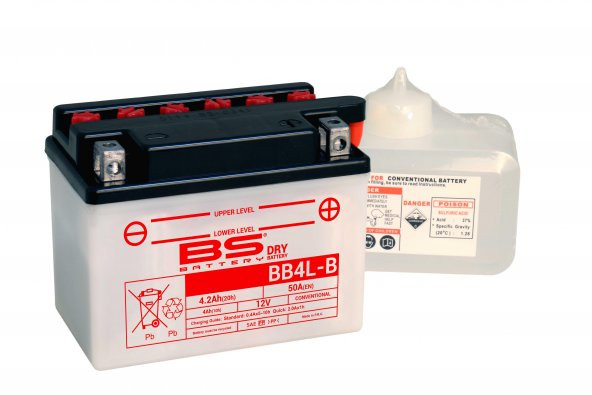 BS BATTERY BB4L-B  (DRY) Motosiklet Aküsü