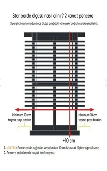 StorBurada Çift Mekanizmalı Kirli Beyaz Tül Perde ve Ekru Stor Perde STB-99  Beyaz 110 x 200 - 7