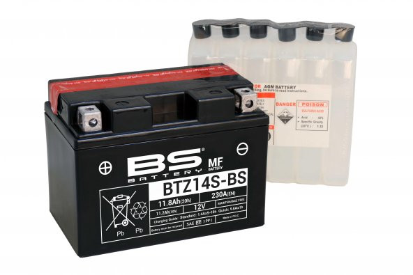 BS BATTERY BTZ14S-BS Motosiklet Aküsü ürün görseli 1