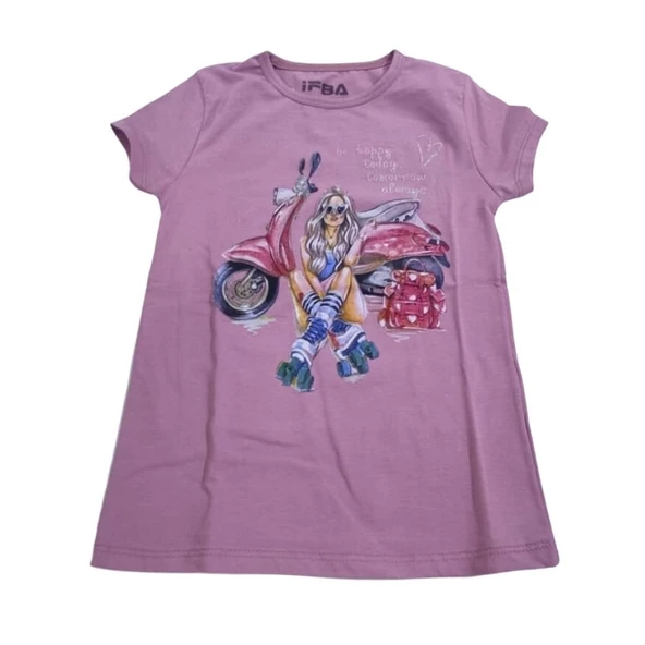 İFBA MOTOSİKLETLİ KIZ BASKILI KIZ ÇOCUK T-SHİRT - Resim 10