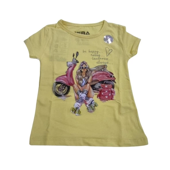 İFBA MOTOSİKLETLİ KIZ BASKILI KIZ ÇOCUK T-SHİRT - Resim 9