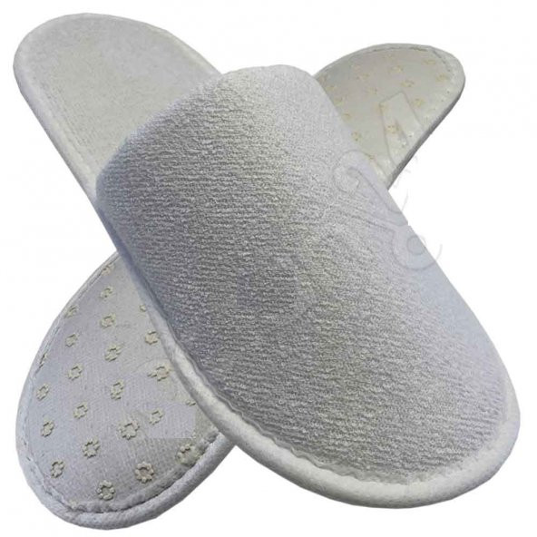 Çift  Kat Kalın Pamuk Havlu Terlik Kaymaz Taban Otel Terliği Yüksek Kalite - 2