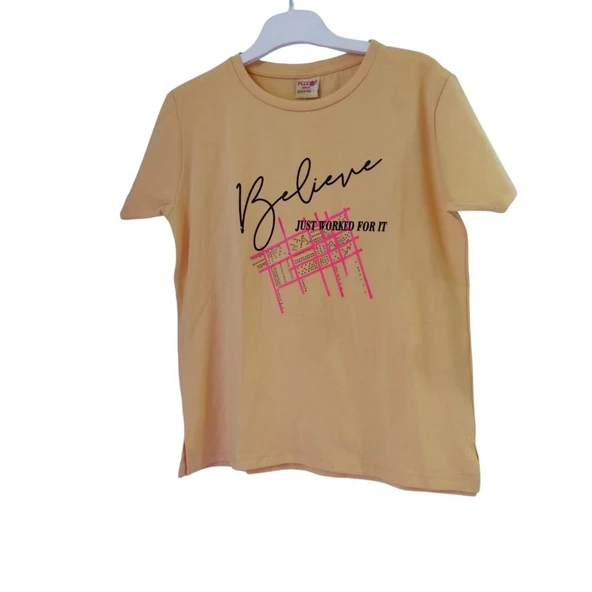 PETTO JUST WORKED FOR IT BASKILI KIZ ÇOCUK T-SHİRT - Resim 2