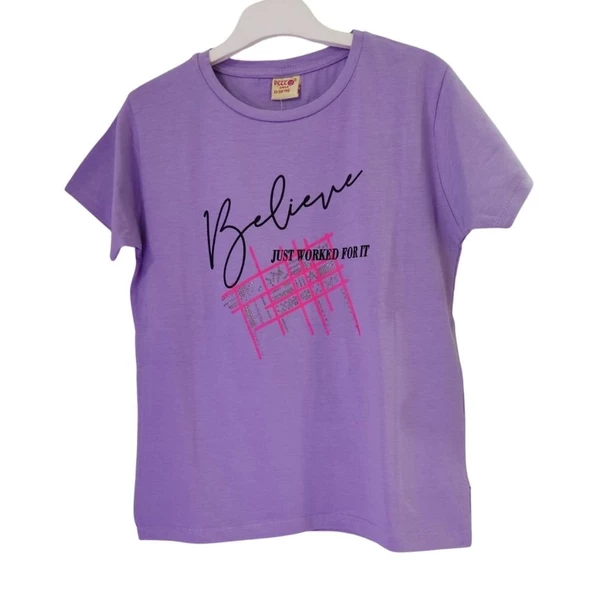 PETTO JUST WORKED FOR IT BASKILI KIZ ÇOCUK T-SHİRT - Resim 3