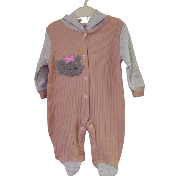 BURBER KİDS WEAR FİTİLLİ KIZ BEBEK TULUM - 2