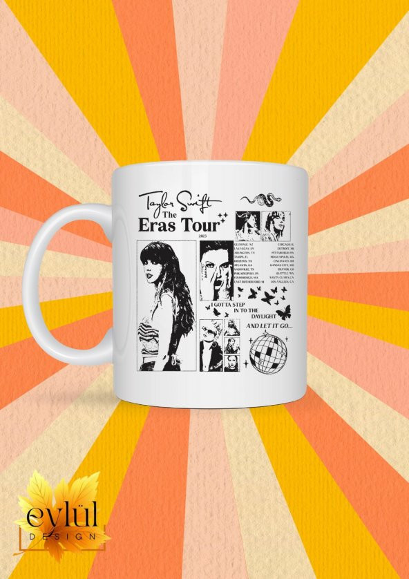 Taylor Swift The Eras Tour Temalı Özel Tasarım Baskılı Kupa Bardak Hediye Çay-Kahve Bardağı Swiftie