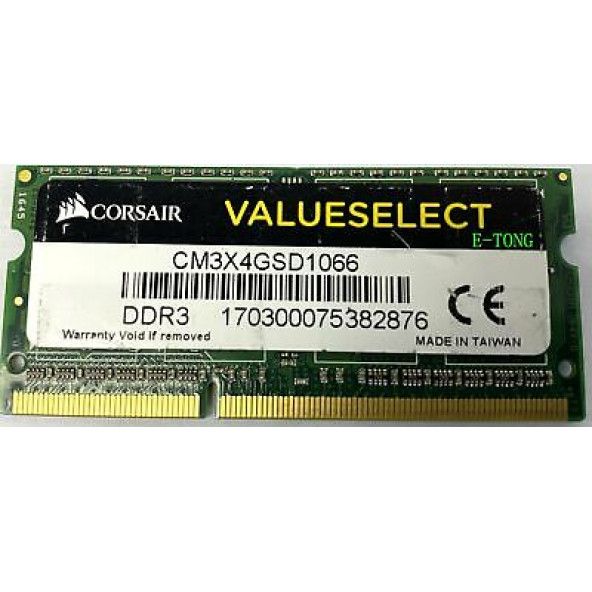2.El Corsair Cm3x4gsd1066 4 Gb Ddr3 8500 1066 Mhz Sodımmnotebook Ram Bellek 2.El