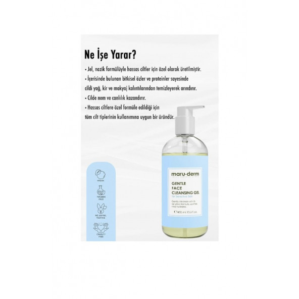 Maruderm Hassas ve Atopik Ciltler Için Yüz Yıkama Jeli 400 ML - 3
