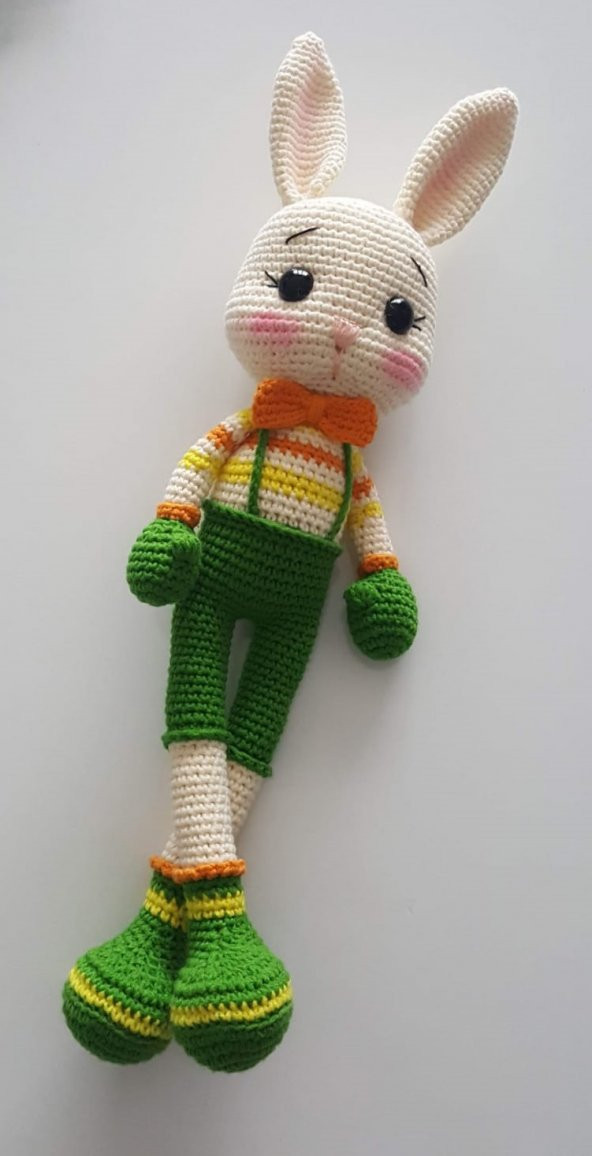 Tavşan Ponçik Yanak Boksör Amigurumi Organik Oyuncak - 1