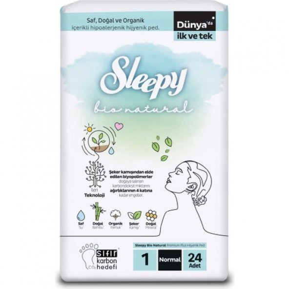 Sleepy Bio Natural Premium Plus Hijyenik Ped Normal 24 Adet Ped - 2