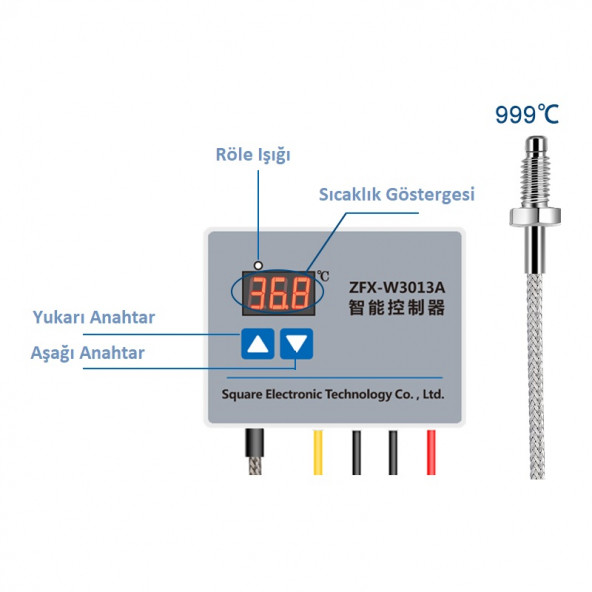 ZFX-W3013A 220V 0-1000C  2200w Yüksek Derece Termostat - 2
