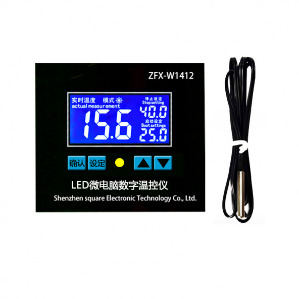 ZFX-W1412A 220Volt 16A LCD  Pano Tip Termostat Kuluçka Makinalarına Uygun