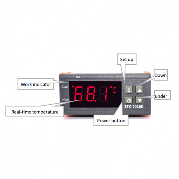 ZFX-7016K 220V 0-1000 C 30A Yüksek Derece Termostat - 7