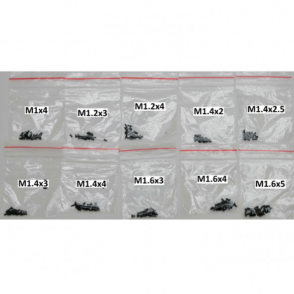 YATE10 200Adet Set Telefon,Gözlük,Tablet Vida Seti Poşetli - 3