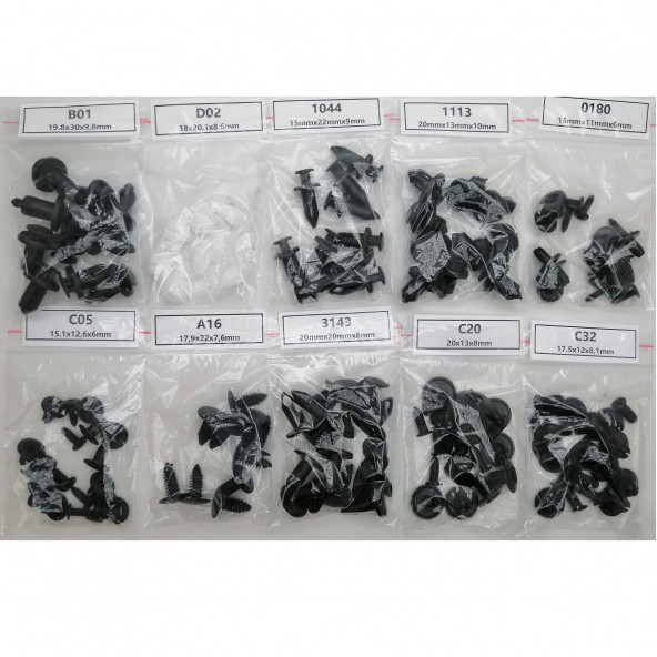 YATE10 100 Adet 10 Tür Universal Döşeme Klipsi - 4