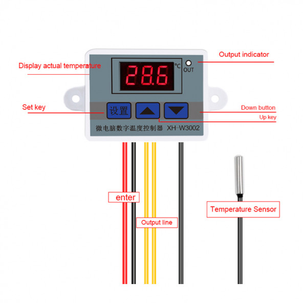 YATE10 W3002 12V 10A Dijital Termostat Kuluçka Makinalarına Uygun Hassas - 4