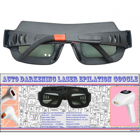 Yate10 Otomatik Kararan Lazer Epilasyon Gözlüğü (Özel Üretim Şeffaf Cam) - 2