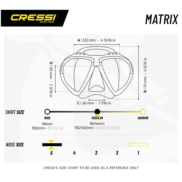 Cressi Matrix Dalış Maskesi  BLACK-RED - 4