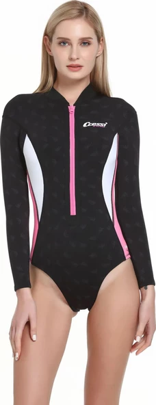 Cressi Termico Lady Shorty Uzun Kol Yüzücü Elbisesi  BLACK / PINK / WHITE 2MM - NO:5 / XL - 3