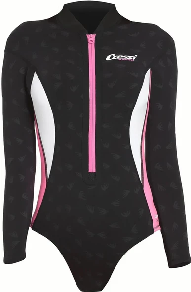 Cressi Termico Lady Shorty Uzun Kol Yüzücü Elbisesi  BLACK / PINK / WHITE 2MM - NO:5 / XL - 2